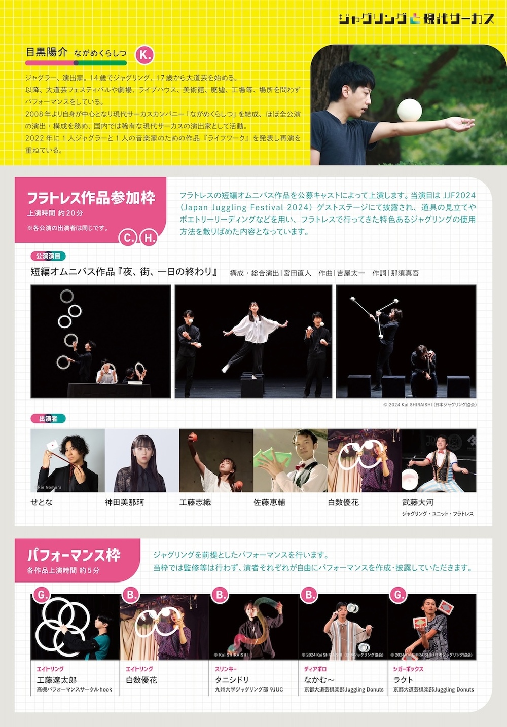 特別オムニバス公演「ジャグリングと現代サーカス」【Day1｜12/13(土