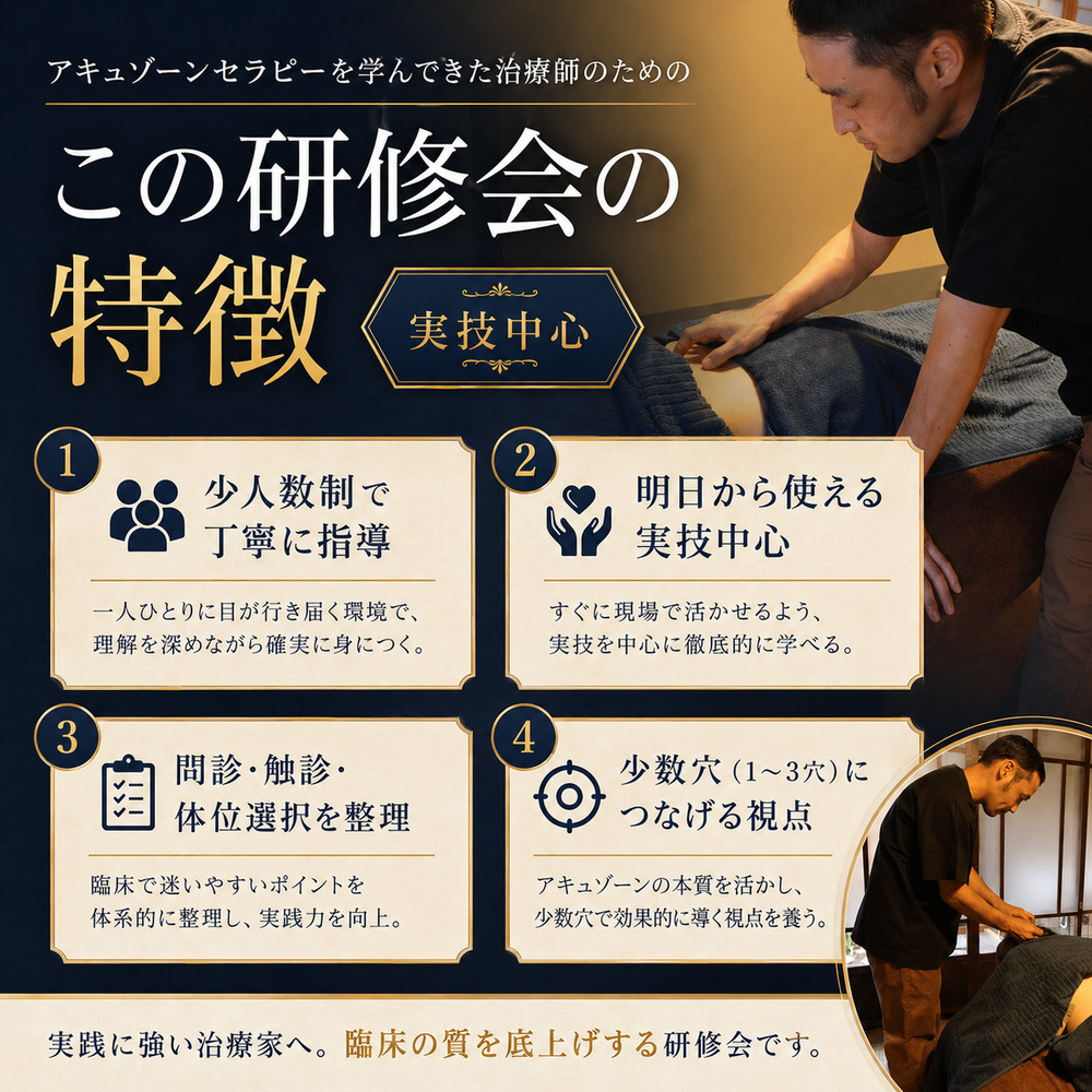 1⃣入門編（1st step）定員6名（最少催行人数3名）アキュゾーン