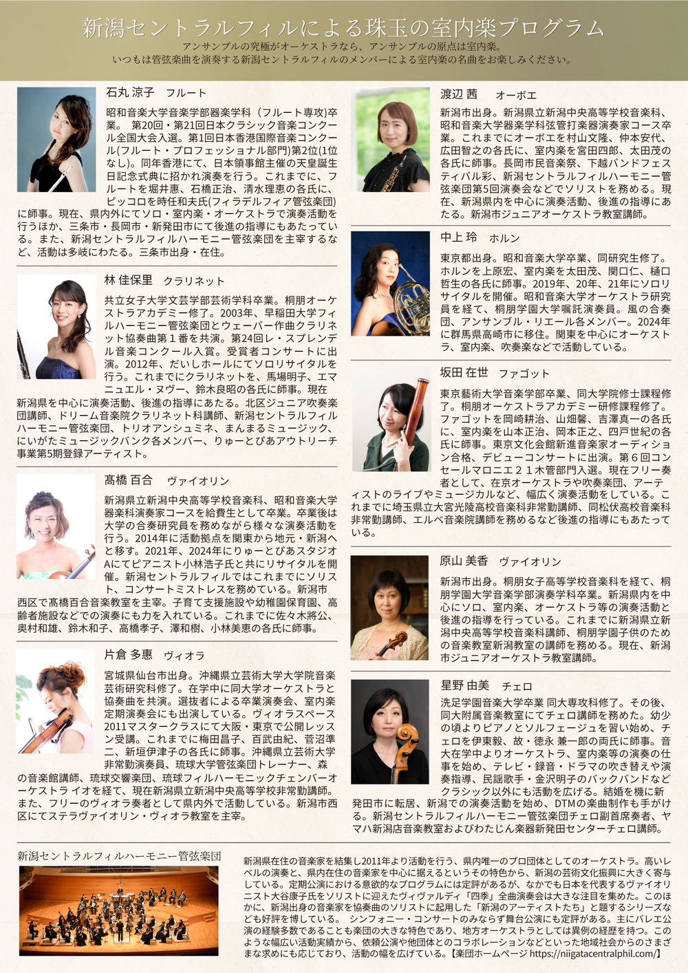 新潟セントラルフィル室内楽コンサートvol.4～ボヘミアの響き～【新潟